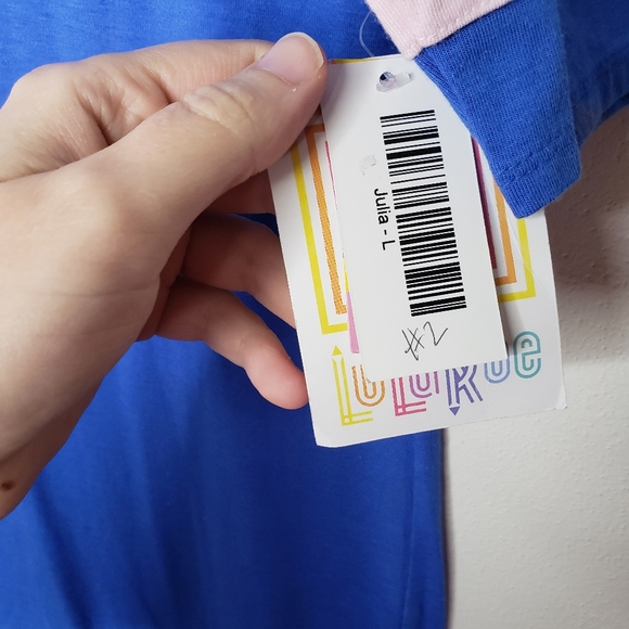 🔥Blue and Pink Striped Lularoe Julia - Picture 3 of 4
